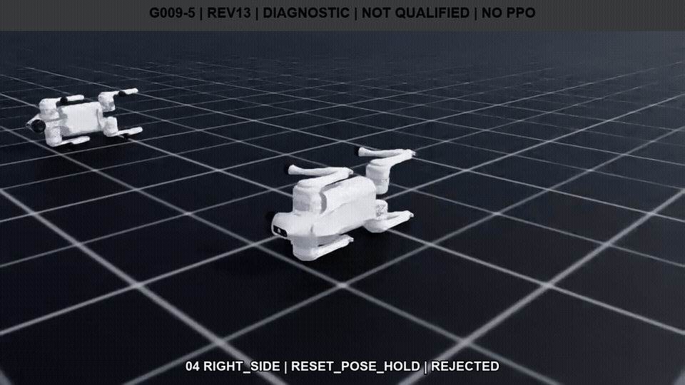 rev13 오른쪽 옆면 reset pose hold 조건의 실제 Isaac Sim 카메라 GIF